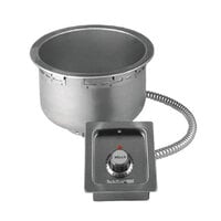 Wells 5P-SS8TD-120 7 Qt. Round Drop-In Soup Well with Drain- Top Mount, Thermostatic Control, 120V