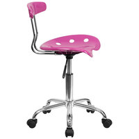 Flash Furniture LF-214-CANDYHEART-GG Candyheart Pink Office / Task Chair with Tractor Seat and Chrome Frame