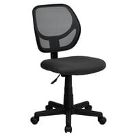 Flash Furniture WA-3074-GY-GG Mid-Back Gray Mesh Office / Task Chair with Nylon Frame and Swivel Base