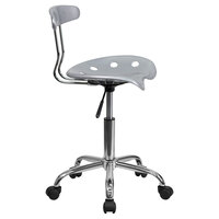 Flash Furniture LF-214-SILVER-GG Silver Office / Task Chair with Tractor Seat and Chrome Frame