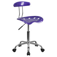 Flash Furniture LF-214-VIOLET-GG Violet Office / Task Chair with Tractor Seat and Chrome Frame