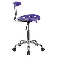Flash Furniture LF-214-VIOLET-GG Violet Office / Task Chair with Tractor Seat and Chrome Frame