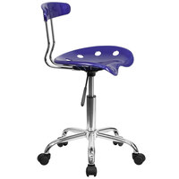 Flash Furniture LF-214-DEEPBLUE-GG Deep Blue Office / Task Chair with Tractor Seat and Chrome Frame