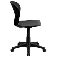 Flash Furniture RUT-A103-BK-GG Mid-Back Black Plastic Office / Task Chair with Nylon Frame and Swivel Base