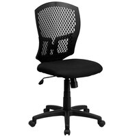Flash Furniture WL-3958SYG-BK-GG Mid-Back Black Mesh Designer Office / Task Chair with Nylon Frame and Swivel Base