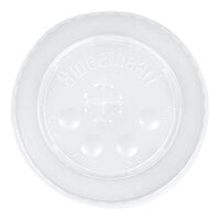 Solo L16BL-0100 12-24 oz. Translucent Flat Plastic Lid with Straw Slot and Identification Buttons   - 125/Pack