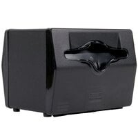 Vollrath 8545-06 Black Two Sided Tabletop Fullfold Limited Napkin Dispenser with Black Faceplate