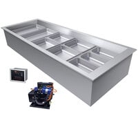Hatco CWBR-5 Five Pan Slanted Refrigerated Drop-In Cold Food Well with Drain and Remote Condenser - 120V