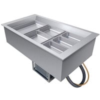 Hatco CWB-3 Three Pan Slanted Refrigerated Drop-In Cold Food Well with Drain - 120V