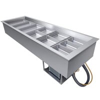 Hatco CWB-6 Six Pan Slanted Refrigerated Drop-In Cold Food Well with Drain - 120V