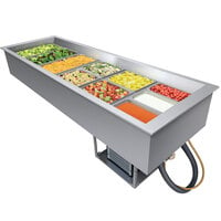 Hatco CWB-6 Six Pan Slanted Refrigerated Drop-In Cold Food Well with Drain - 120V