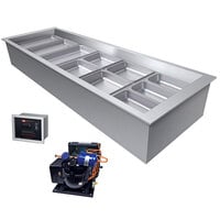 Hatco CWBR-6 Six Pan Slanted Refrigerated Drop-In Cold Food Well with Drain and Remote Condenser - 120V