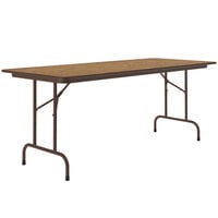 Correll Folding Table, 30 inch x 96 inch Melamine Top, Medium Oak