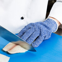San Jamar SG10-BL-L Blue A7 Level Cut Resistant Glove with Dyneema - Large