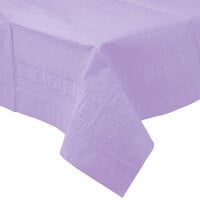 Creative Converting 710212 54 inch x 108 inch Luscious Lavender Purple Tissue / Poly Table Cover