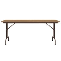 Correll Folding Table, 30 inch x 72 inch Melamine Top, Medium Oak