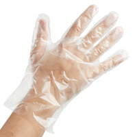 Choice Disposable Poly Gloves - Medium for Food Service - 100/Pack