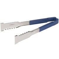 Vollrath 4790930 Jacob's Pride 9 1/2" Stainless Steel VersaGrip Tongs with Blue Coated Kool Touch® Handle