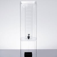 Cal-Mil 1112-5AINF Clear Acrylic 5 Gallon Square Beverage Infusion Dispenser