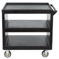 Cambro BC235110 Black Three Shelf Service Cart - 37 1/4 inch x 21 1/2 inch x 34 5/4 inch