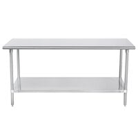 Advance Tabco SAG-306 30" x 72" 16 Gauge Stainless Steel Commercial Work Table with Undershelf