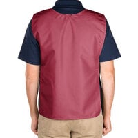 Intedge Burgundy Adjustable Poly-Cotton Cobbler Apron with 2 Pockets - 29 inchL x 17.5 inchW