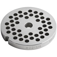 Avantco 177MG2246 #22 Stainless Steel Grinder Plate for MG22 Meat Grinder - 1/4 inch
