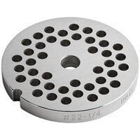 Avantco 177MG2246 #22 Stainless Steel Grinder Plate for MG22 Meat Grinder - 1/4"