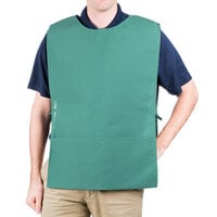 Intedge Hunter Green Adjustable Poly-Cotton Cobbler Apron with 2 Pockets - 29 inch x 17.5 inch