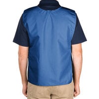 Intedge Navy Blue Adjustable Poly-Cotton Cobbler Apron with 2 Pockets - 29 inchL x 17.5 inchW