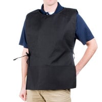 Intedge Black Adjustable Poly-Cotton Cobbler Apron with 2 Pockets - 29 inchL x 17.5 inchW