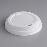 EcoChoice Translucent Compostable Paper Hot Cup Lid for 10-24 oz. Standard Cups and 8 oz. Squat Cups - 50/Pack