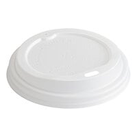 EcoChoice Translucent Compostable Paper Hot Cup Lid for 10-24 oz. Standard Cups and 8 oz. Squat Cups - 50/Pack