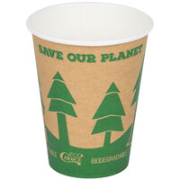 EcoChoice 12 oz. Kraft Tree Print Compostable Paper Hot Cup - 1000/Case