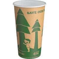 EcoChoice 16 oz. Kraft Tree Print Compostable Paper Hot Cup - 50/Pack