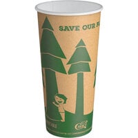 EcoChoice 20 oz. Kraft Tree Print Compostable Paper Hot Cup - 600/Case