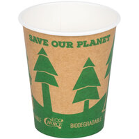 EcoChoice 8 oz. Kraft Tree Print Compostable Paper Hot Cup - 1000/Case