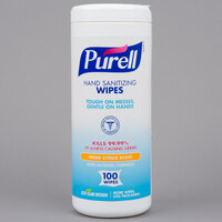 Purell® 9111-12 Sanitizing Wipes 100 Count Canister - 12/Case