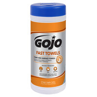 GOJO® 6282-06 Fast Towels Hand Cleaning Wipes 25 Count Canister - 6/Case