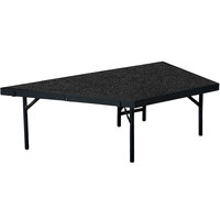 National Public Seating SP4816 Portable Stage Pie Unit with Black Carpet - 48 inch x 16 inch