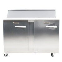 Traulsen UPT4812-LL 48 inch 2 Left Hinged Door Refrigerated Sandwich Prep Table