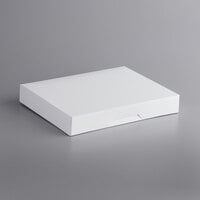 Flat Long Cookie Box White Milkboard with Hinged Clear Lid 200x150x30mm Claycoat 