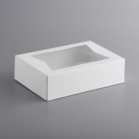 Baker's Mark 14" x 10" x 4" White Auto-Popup Window Cake / Bakery Box - 100/Bundle