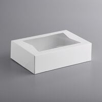 Baker's Mark 14" x 10" x 4" White Auto-Popup Window Cake / Bakery Box - 10/Pack