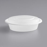 Choice 24 oz. White 7 1/4 inch Round Microwavable Heavy Weight Container with Lid - 150/Case