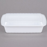 Choice 38 oz. White 8 3/4" x 6 1/4" x 2" Rectangular Microwavable Heavy Weight Container with Lid - 150/Case