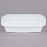 Choice 24 oz. White 8" x 5 1/4" x 2" Rectangular Microwavable Heavy Weight Container with Lid - 150/Case