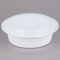 Choice 32 oz. White 7 1/4 inch Round Microwavable Heavy Weight Container with Lid - 150/Case