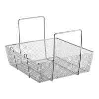 Pitco 6072180 17 1/2" x 16 3/4" x 5 3/4" Full Size Fryer Basket with Two Side Handles and Front Hook