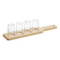 Libbey Mini Can Tasting Glasses with 18" Natural Flight Paddle